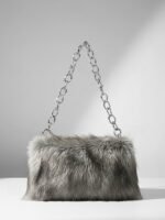 Women's Faux Fur Chain Bag – Plush and Stylish with - Image 16