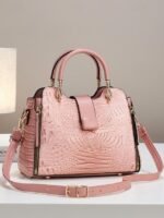 Women's Croc-Embossed Top-Handle Satchel – Structured - Image 9