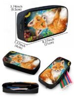 Girls'3-Piece Fox Backpack Set with Lunch Bag and Pencil - Image 13