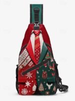 Men's Christmas Sling Bag - Polyester, Multi-Pattern - Image 16