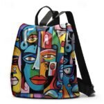 Large Capacity Colorful Abstract Art Print Multi-Carry Backpack - Image 12