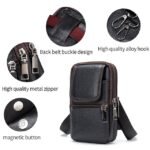 Men's Leather Crossbody Shoulder Bag - Compact - Image 5