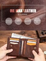 Men's RFID Blocking Cowhide Leather Bifold Wallet with - Image 6