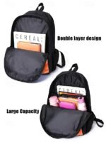 Men's 3-Piece Dragon Backpack Set with Flame Print - - Image 6