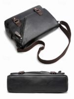 Men's Faux Leather Messenger Bag – Vintage Business - Image 8
