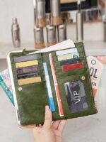 Women's Faux Leather Clip Bag Wallet Phone Case - Card - Image 3