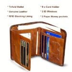Men's Large Capacity RFID Blocking Cowhide Leather Wallet - Image 9