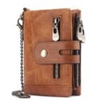 Men's Vintage Leather Wallet – Bifold Zipper Wallet with - Image 10