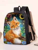 Girls'3-Piece Fox Backpack Set with Lunch Bag and Pencil - Image 3