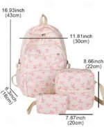 Teen Girls 3-Piece School Backpack Set – Lightweight Canvas - Image 13