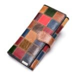 Women's Genuine Leather Patchwork Wallet, Large Capacity - Image 6