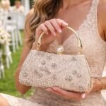 Women's Polyester Clutch Bag with Sequin and Bead