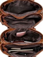 Women's Large Faux Leather Shoulder Tote Bag with Multiple - Image 9