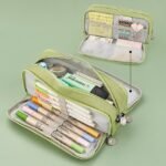 Large Capacity Pink Pencil Case Organizer – Multi-Layer Zipper - Image 7