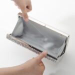 Women's Silver Glitter Clutch, Elegant Evening Bag with - Image 5