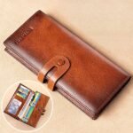 Men's Genuine Leather Long Wallet – Vintage Bifold Clutch - Image 9