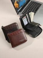 Men's Faux Leather Zip Wallet, Multiple Colors, Compact - Image 3