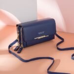 Women's Black Crossbody Wallet Bag with Gold Accents and - Image 16