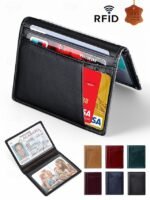 Men's RFID Blocking Wallet, Premium Cowhide Leather, Slim - Image 13