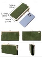 Women's Faux Leather Clip Bag Wallet Phone Case - Card - Image 7