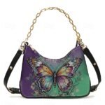 Women's Faux Leather Shoulder Bag with Adjustable Strap,