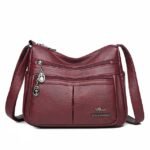 Women's Faux Leather Crossbody Bag - Multi-Pocket Shoulder - Image 15