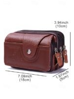 Men's Leather Belt Bag Wallet – Genuine Leather, Black - Image 9