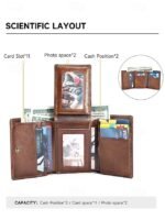 RFID Blocking Genuine Leather Wallet for Men – Trifold Design - Image 5