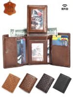 RFID Blocking Genuine Leather Wallet for Men – Trifold Design - Image 2