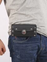 Men's Faux Leather Belted Mobile Waist Bag with Secure Lock - Image 3