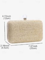 Elegant Straw Clutch Purse with Pearl Clasp - Stylish - Image 3