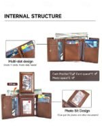 RFID Blocking Genuine Leather Wallet for Men – Trifold Design - Image 4