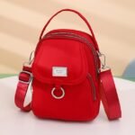 Women's Black Nylon Crossbody Bag with Silver Hardware and - Image 12