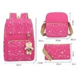 4-Piece Starry Backpack Set for Girls - Includes Backpack, - Image 4