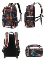 Kids' Galaxy Print Waterproof School Backpack with USB - Image 7