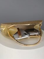 Women's Glitter Evening Clutch Bag – Sparkly Gold Handbag - Image 9