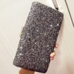 Women's Silver Glitter Clutch, Elegant Evening Bag with - Image 9