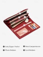 Women's Crocodile Pattern Faux Leather Long Wallet with - Image 6