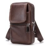 Men's Leather Crossbody Shoulder Bag - Compact - Image 11