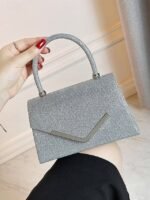 Women's Glitter Evening Clutch Bag with Chain Strap – - Image 5