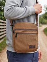 Men's Canvas Crossbody Bag, Multiple Colors, Durable - Image 2