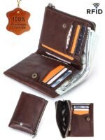 Men's RFID Blocking Cowhide Leather Bifold Wallet with - Image 3