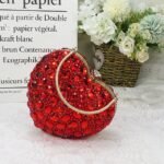 Women's Heart-Shaped Evening Clutch - Elegant Blue - Image 15