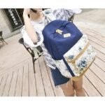 Women's Backpack School Bag Bookbag School Daily Flower - Image 10