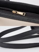 Elegant women's stylish two-tone patchwork handbag set with - Image 7