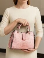 Women's Croc-Embossed Top-Handle Satchel – Structured - Image 8