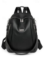 Women's Brown Faux Leather Mini Backpack – - Image 15