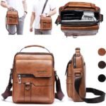 Men's Faux Leather Crossbody Messenger Bag – Vintage - Image 2