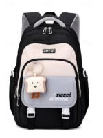 Teen Large Capacity Waterproof Backpack with Cute Toast Pendant - Image 22