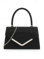 Women's Glitter Evening Clutch Bag with Chain Strap – - Image 11